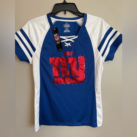 Majestic Tops - New York Giants Blue and White NFL T-Shirt womens size M NWT